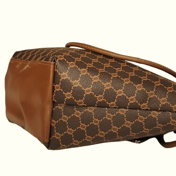 Beautiful & Chic Brown Vegan 2-way Med Size Shoulder Bag Tote w/Scarf NWT - Picture 6 of 9